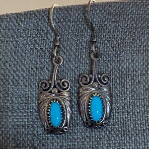 D’Joy 925 Sterling Silver Turquoise Drop Earrings | Southwestern Style